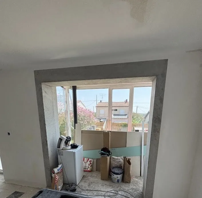 Ratissage enduit ouverture interieure lunion galisol